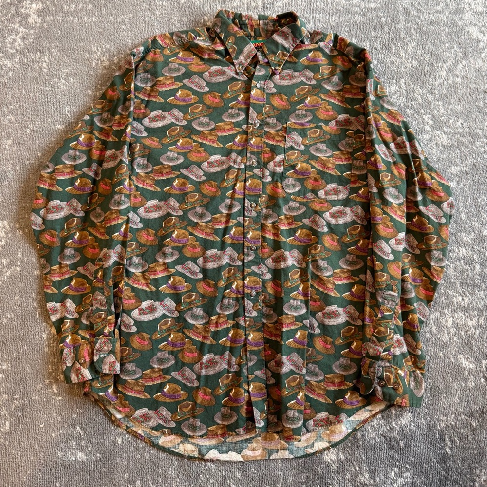 Vintage 90s Men’s Tango by Max Raab Hat Button Down Shirt
